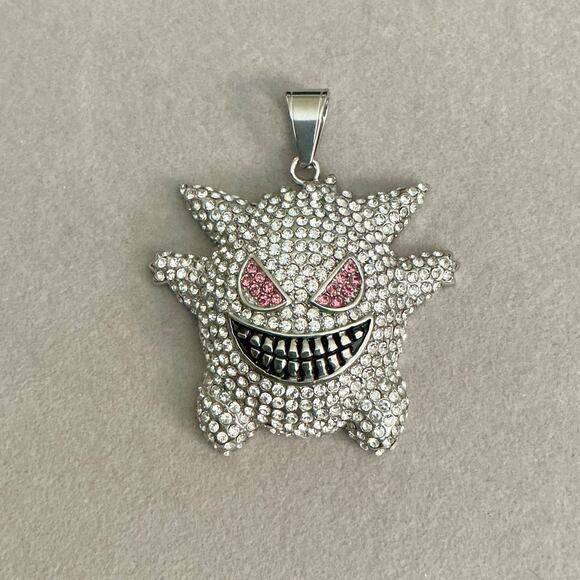 Brand New- Iced GENGAR Pokémon Pendant Large-Silver - Picture 2 of 9